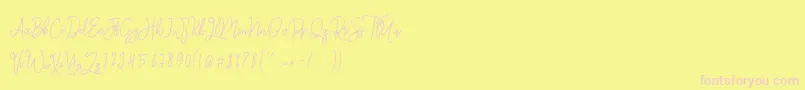 Monalisa Monoline Script Font – Pink Fonts on Yellow Background