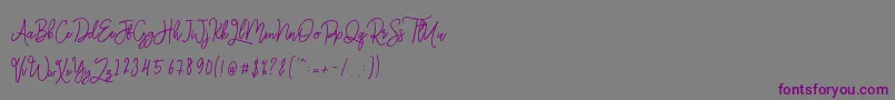 Monalisa Monoline Script Font – Purple Fonts on Gray Background