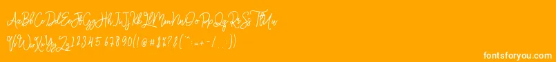 Monalisa Monoline Script Font – White Fonts on Orange Background
