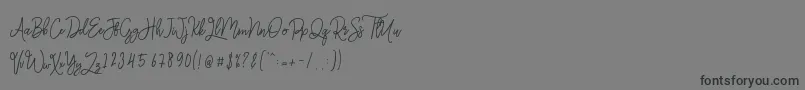 Monalisa Monoline Script-Schriftart – Schwarze Schriften auf grauem Hintergrund