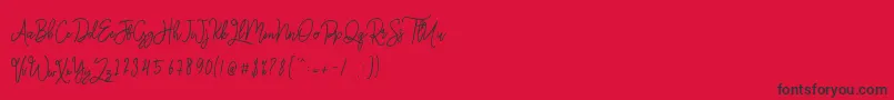 Monalisa Monoline Script-fontti – mustat fontit punaisella taustalla