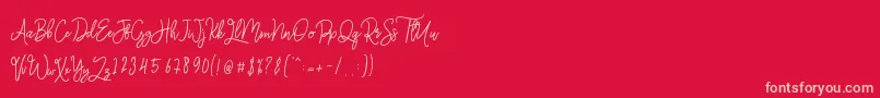 fuente Monalisa Monoline Script – Fuentes Rosadas Sobre Fondo Rojo