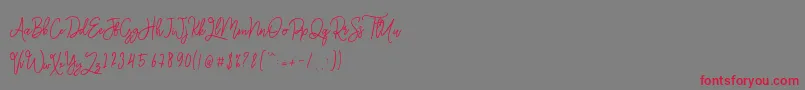 Monalisa Monoline Script Font – Red Fonts on Gray Background
