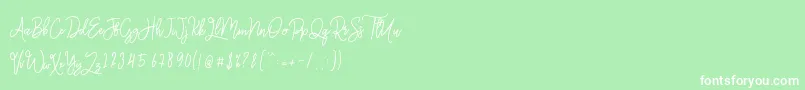 Шрифт Monalisa Monoline Script – белые шрифты на зелёном фоне