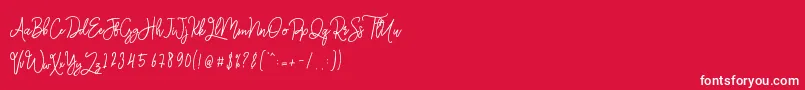 フォントMonalisa Monoline Script – 赤い背景に白い文字