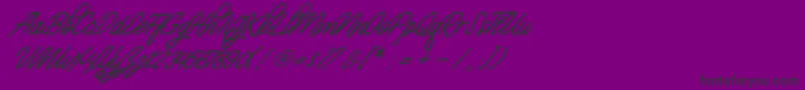 Monalisa Script Demo-Schriftart – Schwarze Schriften auf violettem Hintergrund