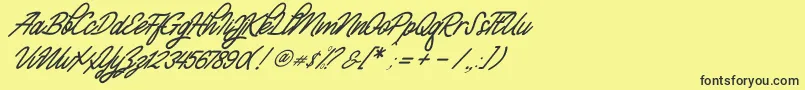 フォントMonalisa Script Demo – 黒い文字の黄色い背景