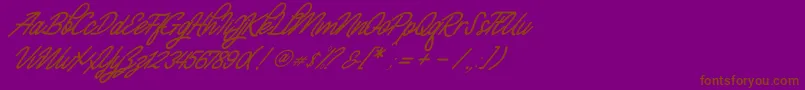 Monalisa Script Demo Font – Brown Fonts on Purple Background