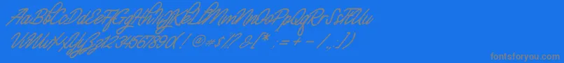 フォントMonalisa Script Demo – 青い背景に灰色の文字
