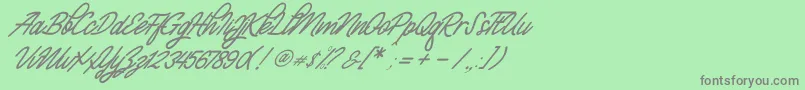 Monalisa Script Demo Font – Gray Fonts on Green Background