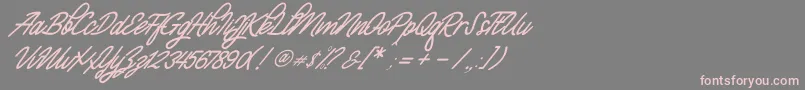 Lisätietoja Monalisa Script Demo-fontista Monalisa Script Demo-fontti – vaaleanpunaiset fontit harmaalla taustalla