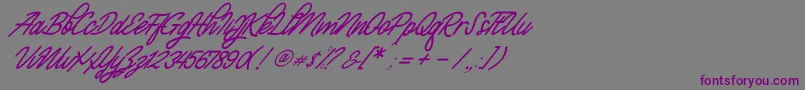 フォントMonalisa Script Demo – 紫色のフォント、灰色の背景