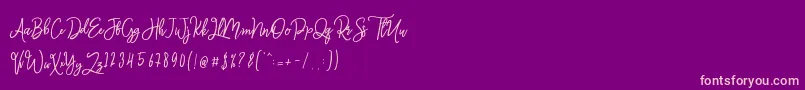 Monalisa Script Font – Pink Fonts on Purple Background