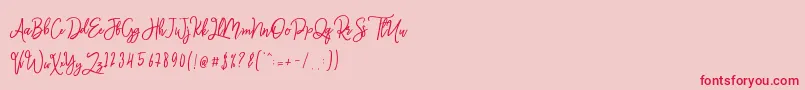 Monalisa Script Font – Red Fonts on Pink Background