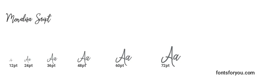 Размеры шрифта Monalisa Script