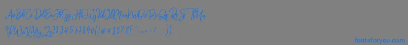 Шрифт Monalisa Script – синие шрифты на сером фоне