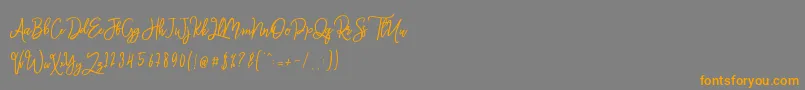 Monalisa Script-Schriftart – Orangefarbene Schriften auf grauem Hintergrund