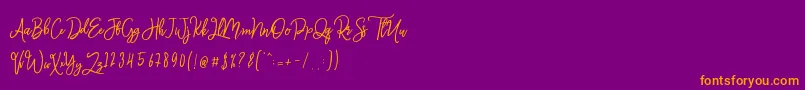 Шрифт Monalisa Script – оранжевые шрифты на фиолетовом фоне