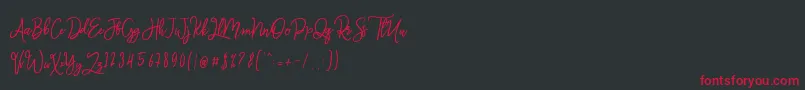 Monalisa Script Font – Red Fonts on Black Background