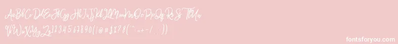 Fonte Monalisa Script – fontes brancas em um fundo rosa