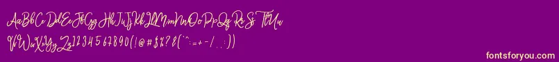 fuente Monalisa Script – Fuentes Amarillas Sobre Fondo Morado