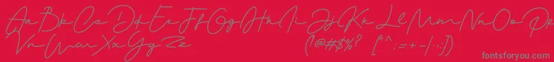 Monalisa Font – Gray Fonts on Red Background