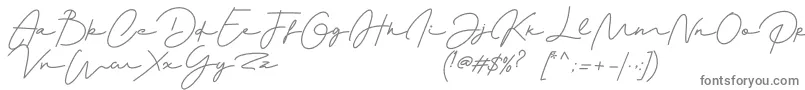 Monalisa-fontti – harmaat kirjasimet valkoisella taustalla
