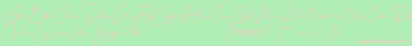Monalisa-Schriftart – Rosa Schriften auf grünem Hintergrund
