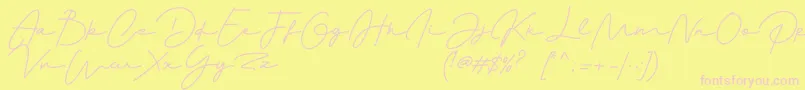 Monalisa-fontti – vaaleanpunaiset fontit keltaisella taustalla