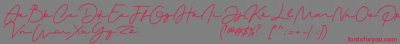 Monalisa Font – Red Fonts on Gray Background