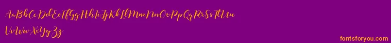 Monatia Demo Font – Orange Fonts on Purple Background