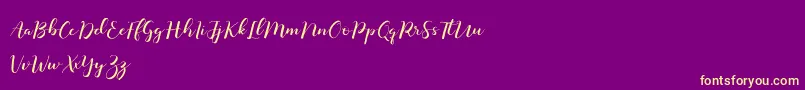 Monatia Demo Font – Yellow Fonts on Purple Background