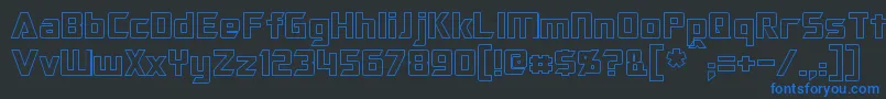 OptimusHollow Font – Blue Fonts on Black Background