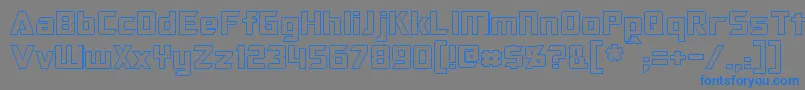 OptimusHollow Font – Blue Fonts on Gray Background