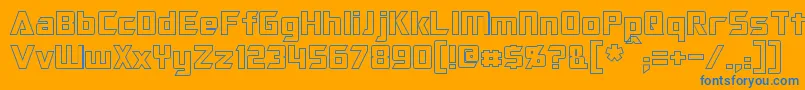 OptimusHollow Font – Blue Fonts on Orange Background