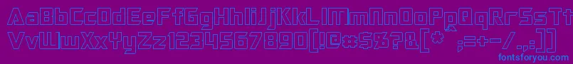 OptimusHollow Font – Blue Fonts on Purple Background