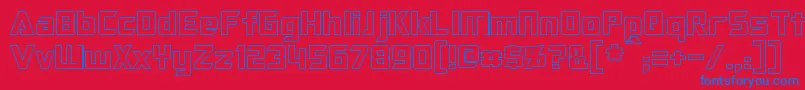 OptimusHollow Font – Blue Fonts on Red Background