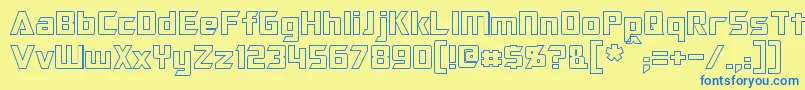 OptimusHollow Font – Blue Fonts on Yellow Background