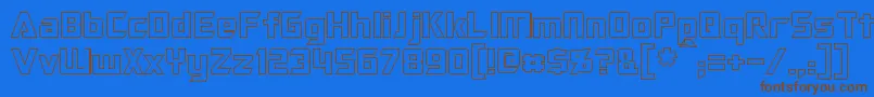 OptimusHollow Font – Brown Fonts on Blue Background