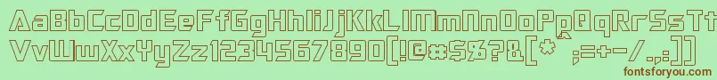 OptimusHollow Font – Brown Fonts on Green Background