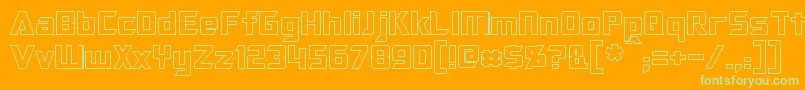 OptimusHollow Font – Green Fonts on Orange Background
