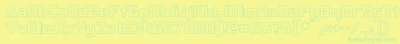 OptimusHollow Font – Green Fonts on Yellow Background