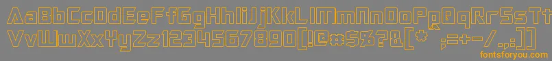 OptimusHollow Font – Orange Fonts on Gray Background
