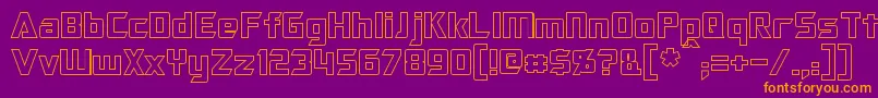 OptimusHollow Font – Orange Fonts on Purple Background