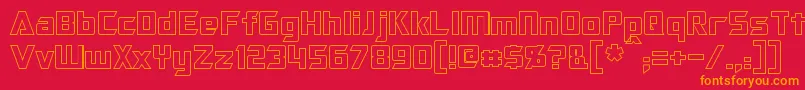 OptimusHollow Font – Orange Fonts on Red Background