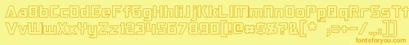 OptimusHollow Font – Orange Fonts on Yellow Background