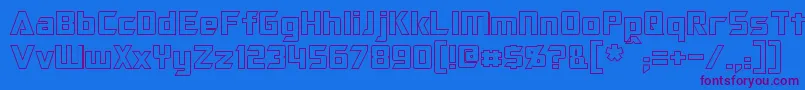 OptimusHollow Font – Purple Fonts on Blue Background