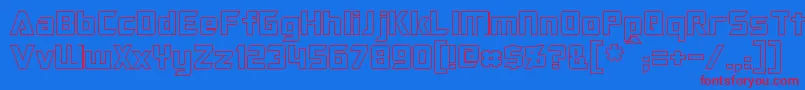 OptimusHollow Font – Red Fonts on Blue Background