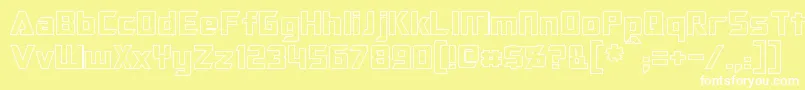 OptimusHollow Font – White Fonts on Yellow Background