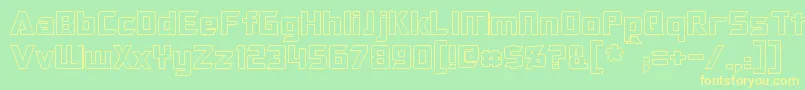 OptimusHollow Font – Yellow Fonts on Green Background